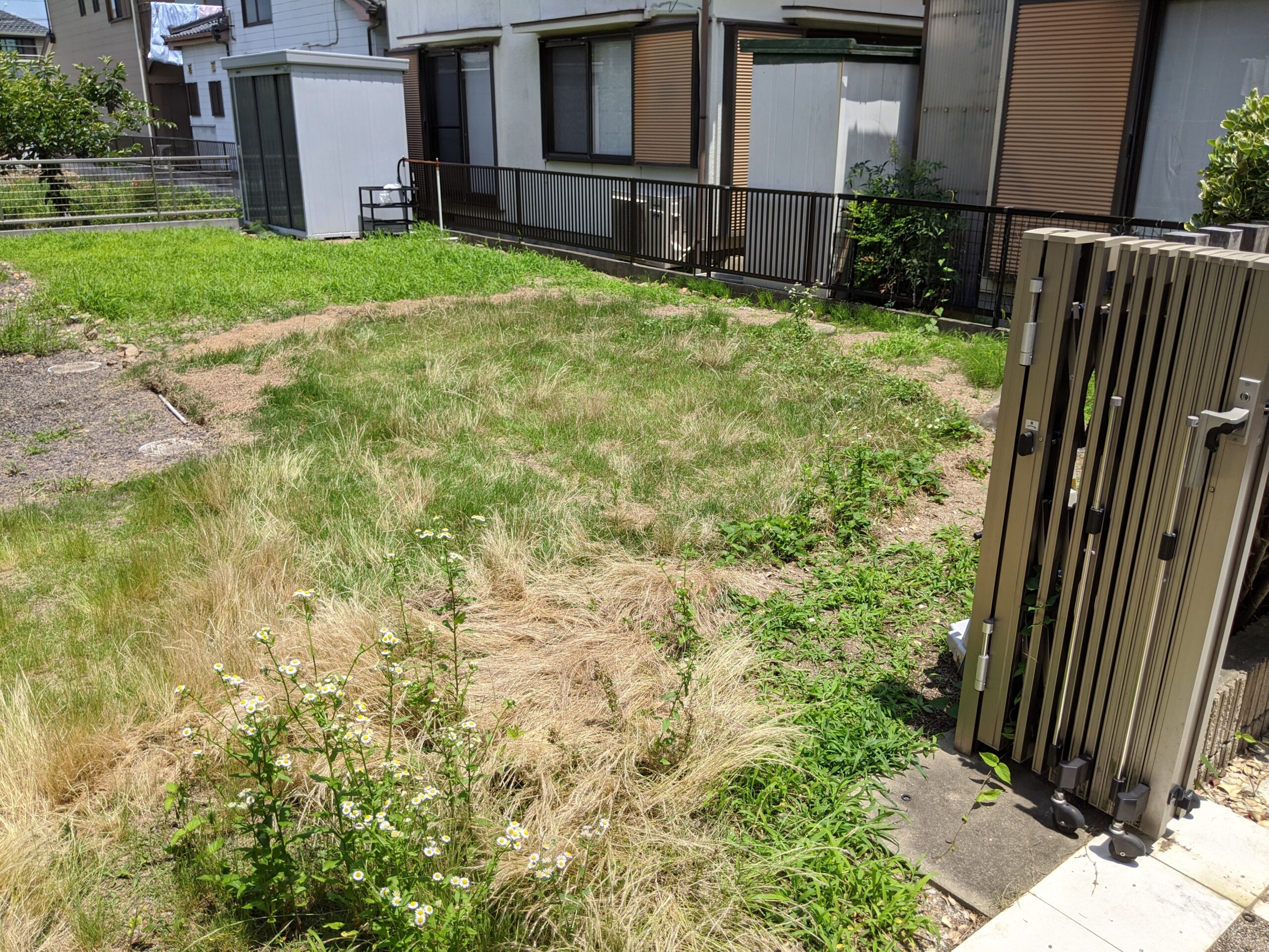 芝助のドッグランへの人工芝事例Before